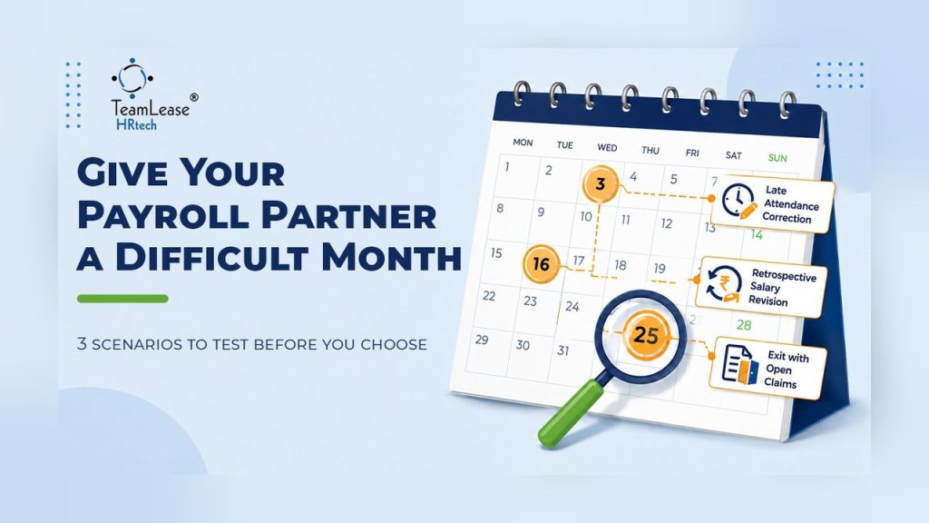 Calendar with three difficult payroll scenarios to test a managed payroll partner